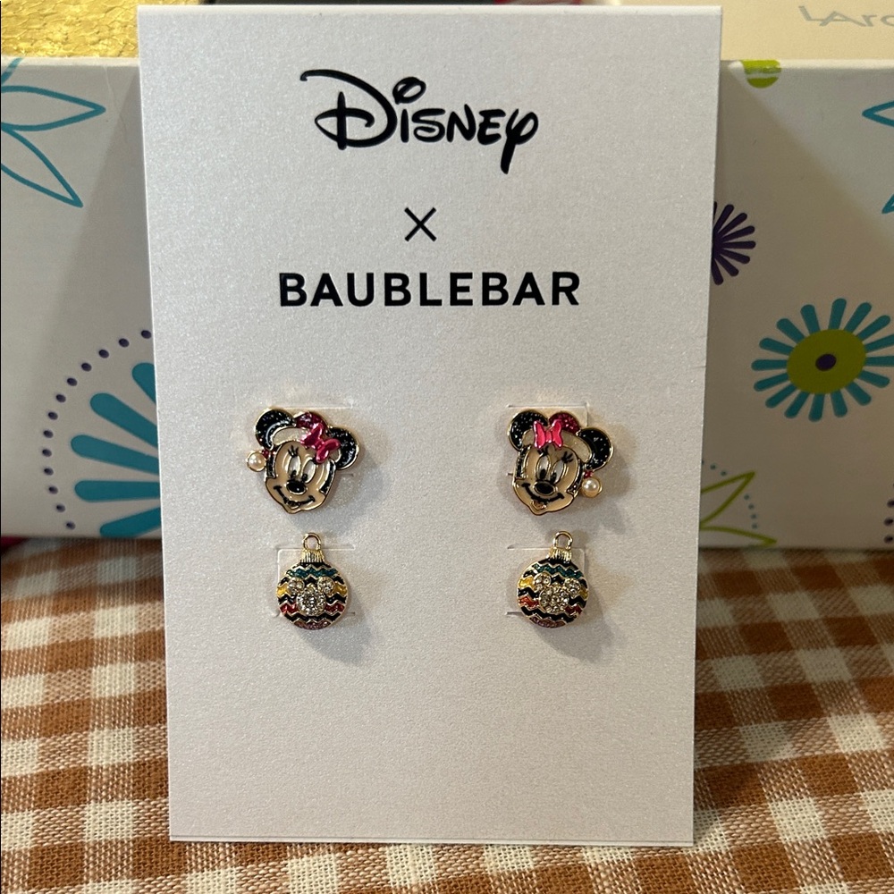 Disney Minnie Mouse Pink and Gold Stud Earrings